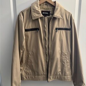 Men's Beige Jacket with Brown Accents